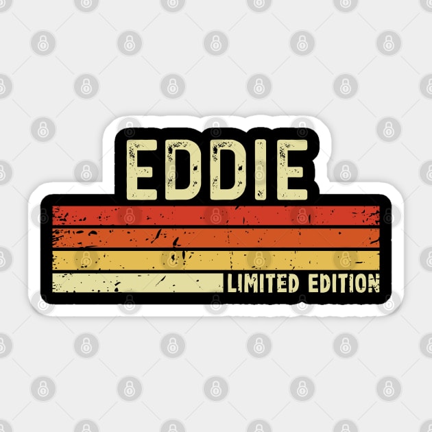 Eddie First Name Vintage Retro Gift For Eddie Sticker by CoolDesignsDz